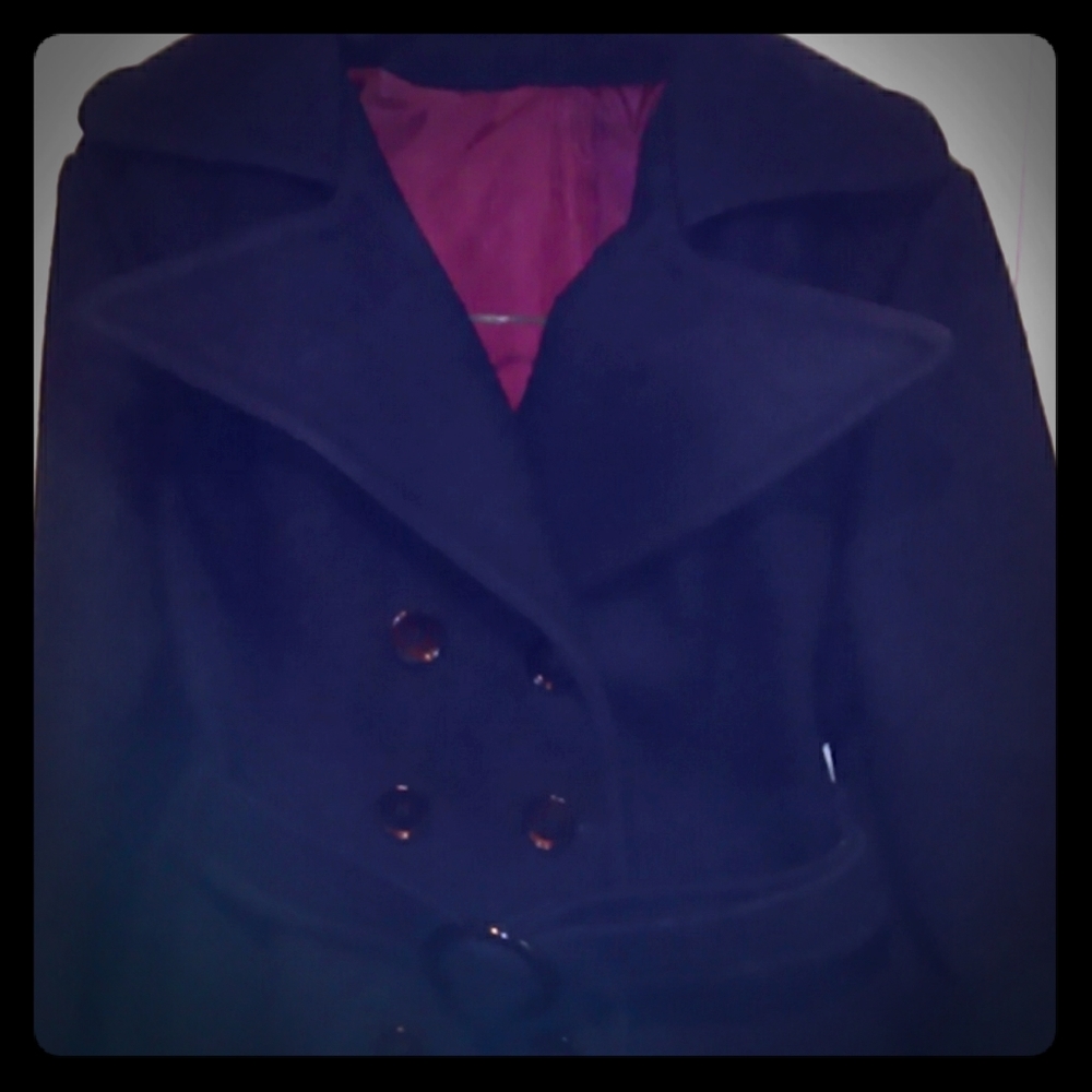 Wool coat full length blue